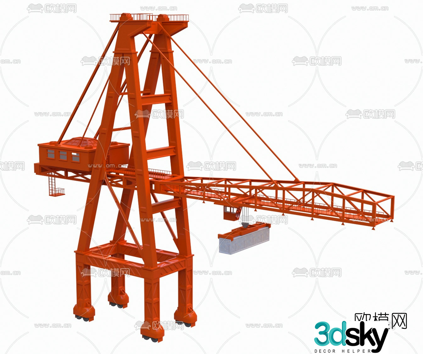 Modern crane tower 3d model