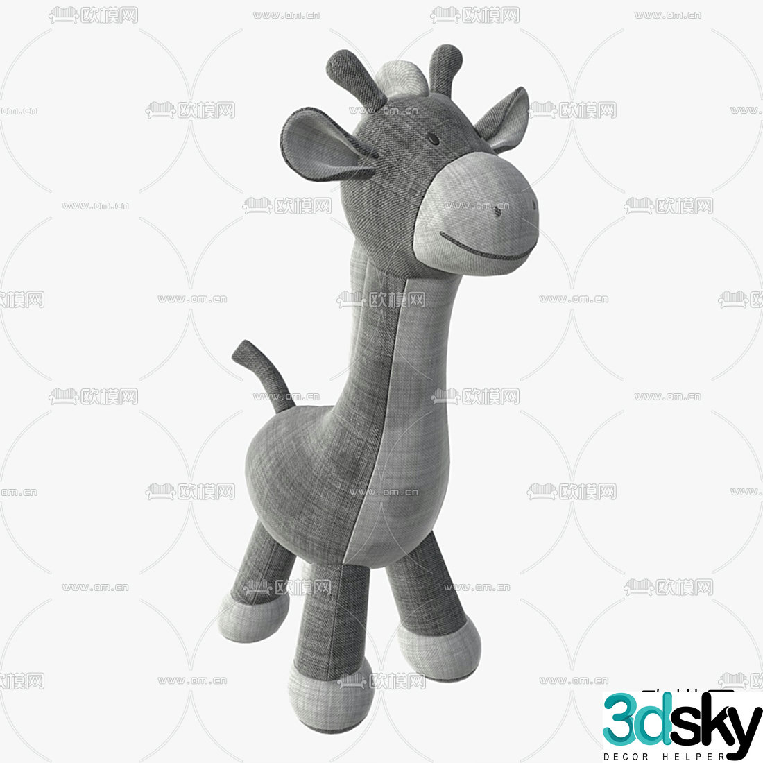 Modern fabric giraffe children’s doll 3d model