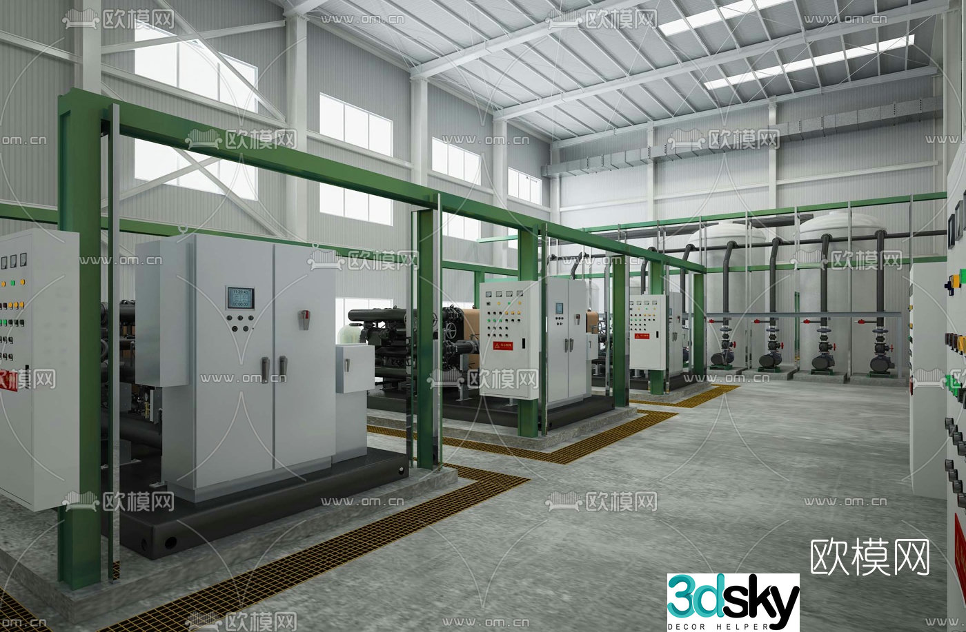 Modern sewage purification equipment 3d model