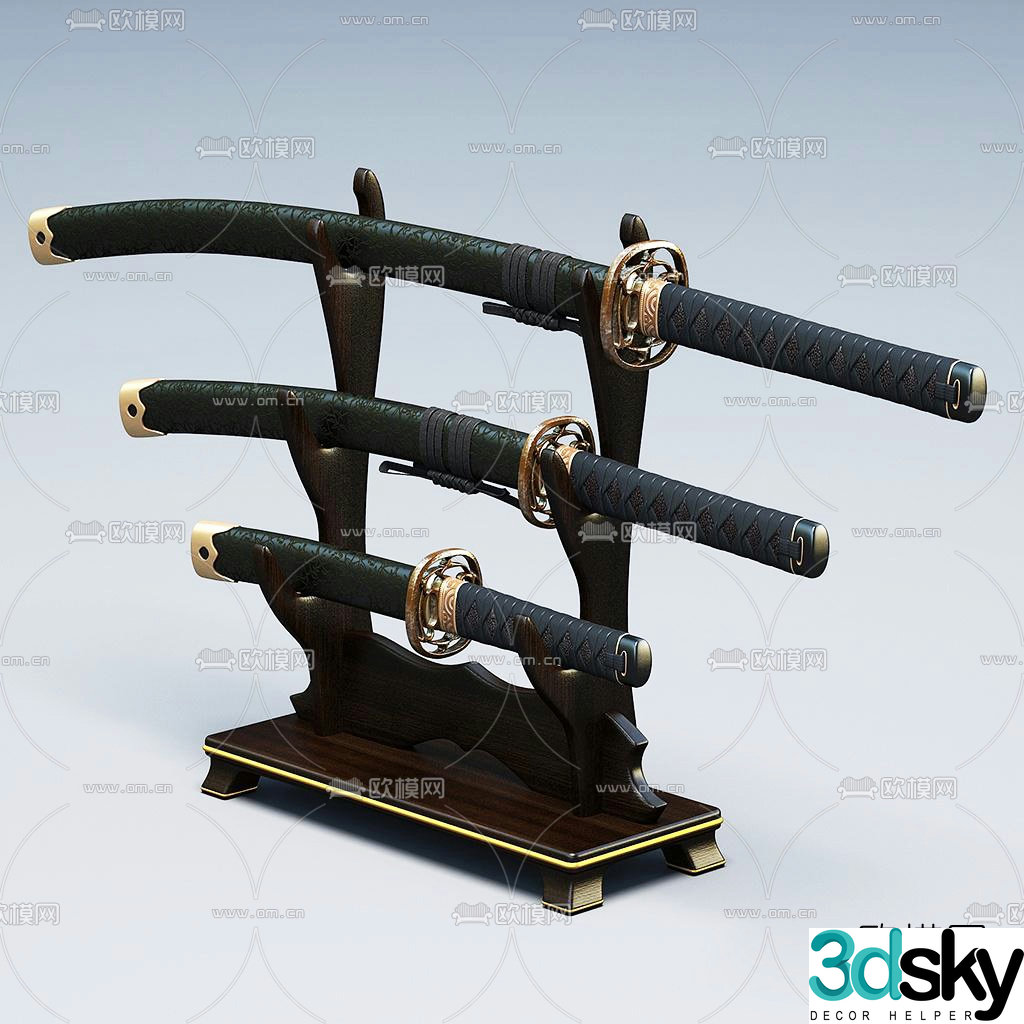 Modern japanese katana free 3d model