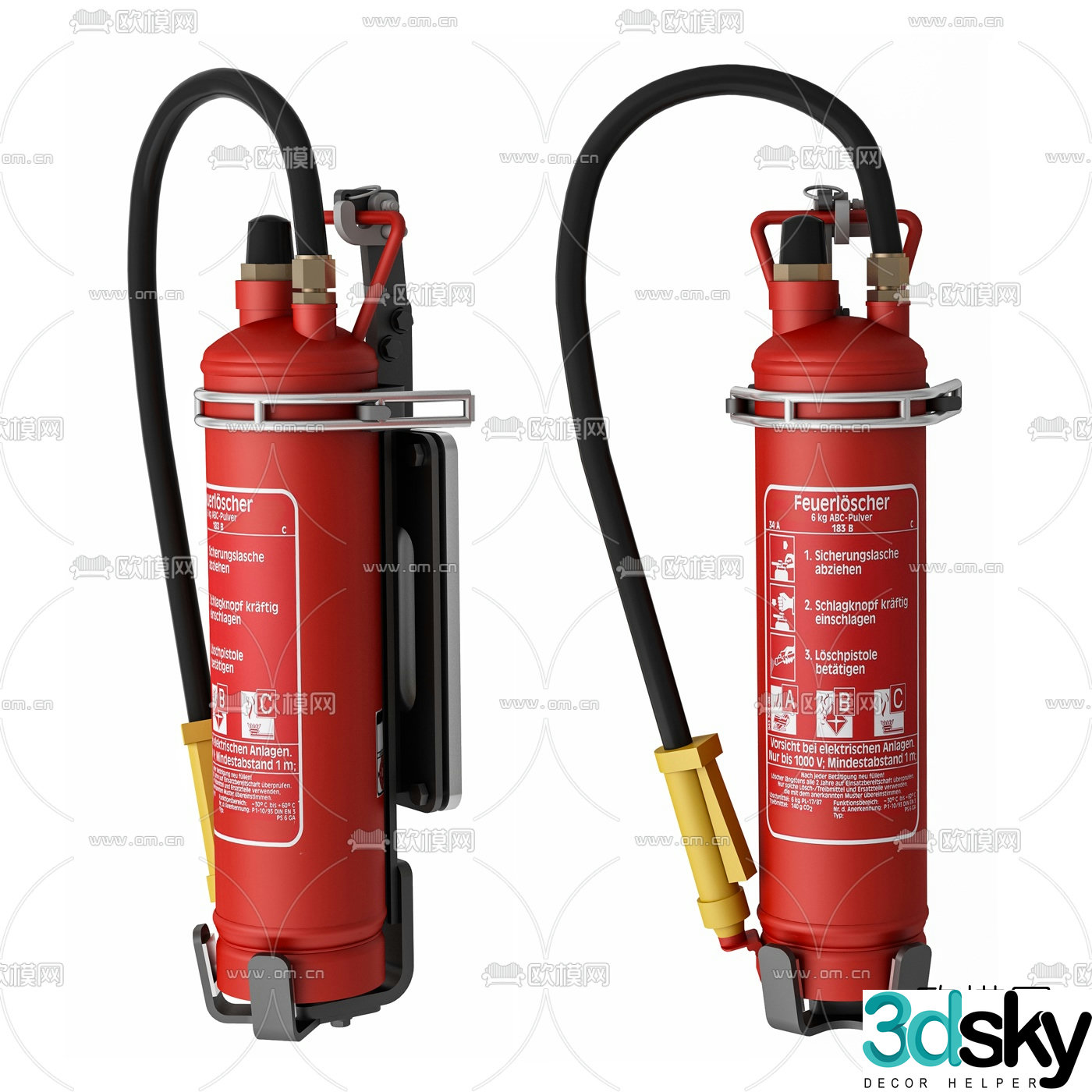 Modern fire extinguisher fire equipment 3d model