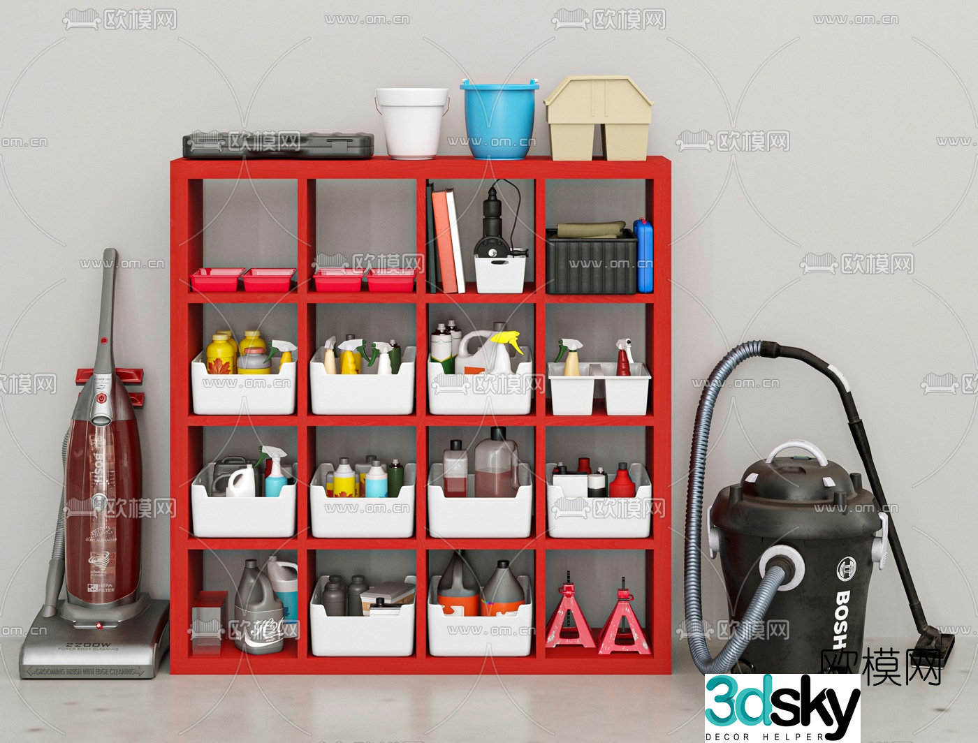 Modern vacuum cleaner tool cabinet 3d model