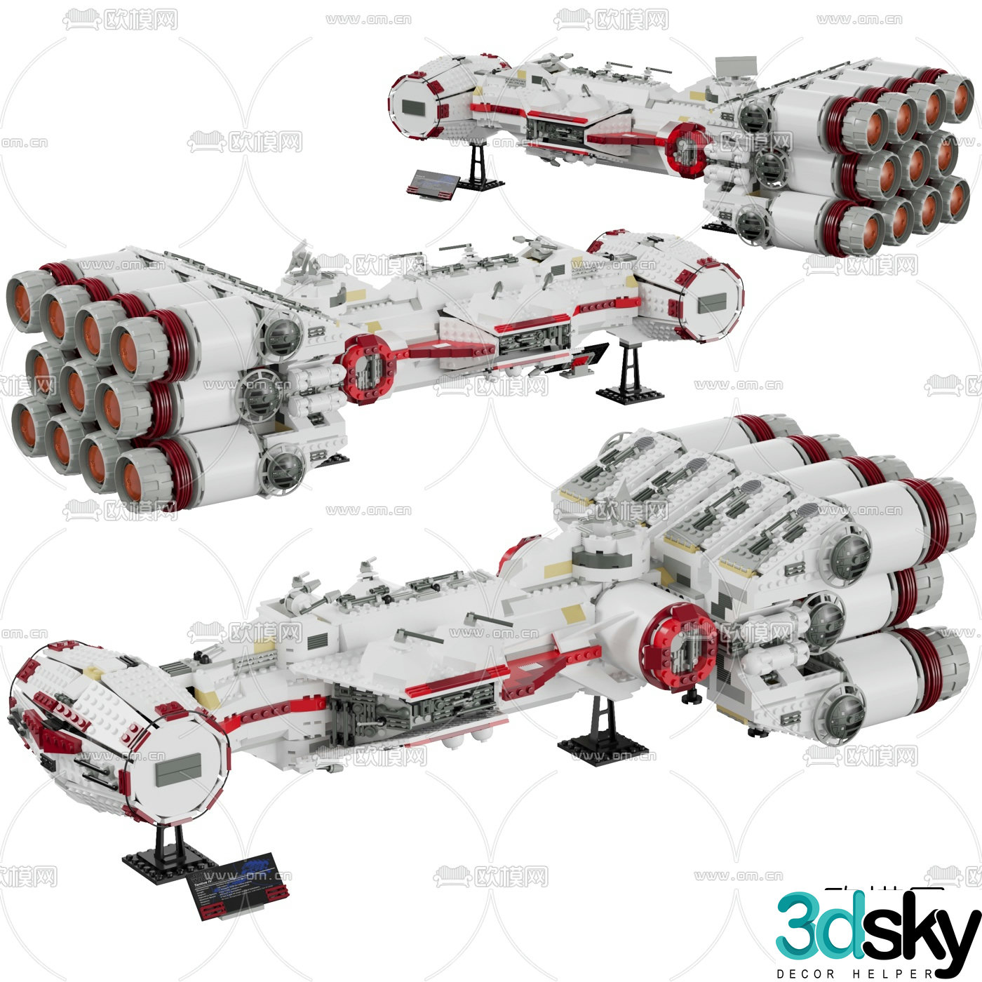 Modern military base toys 3d model