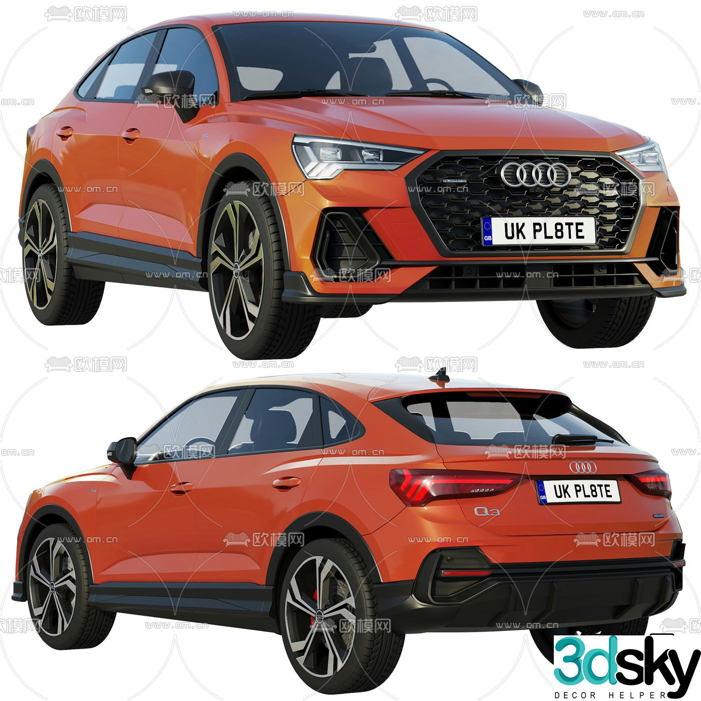 modern audi coupe 3d model