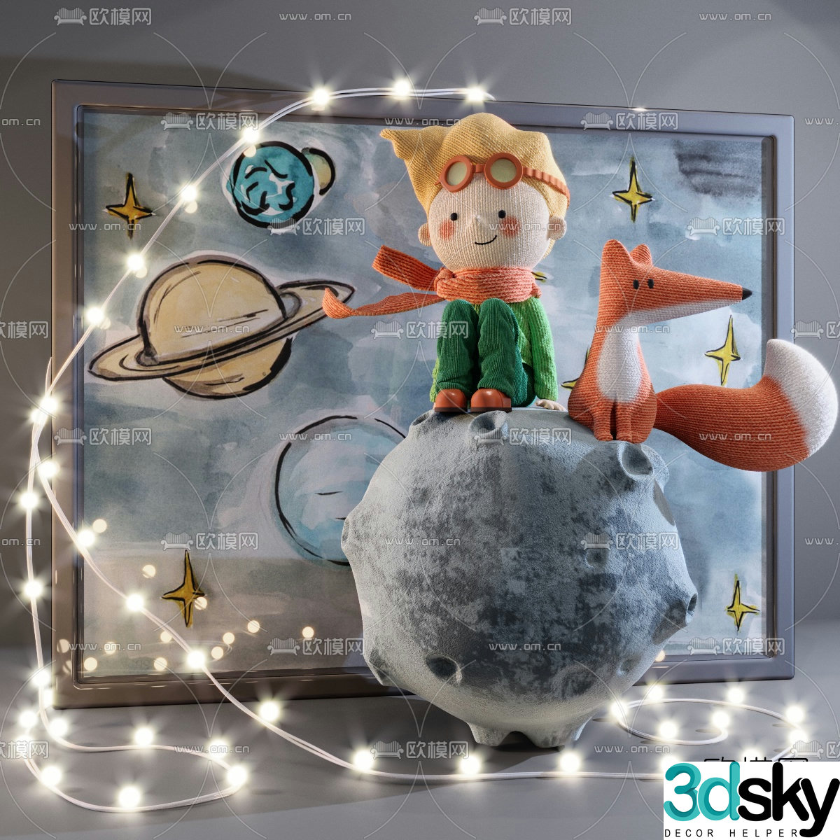 Modern little prince puppet toy 3d model
