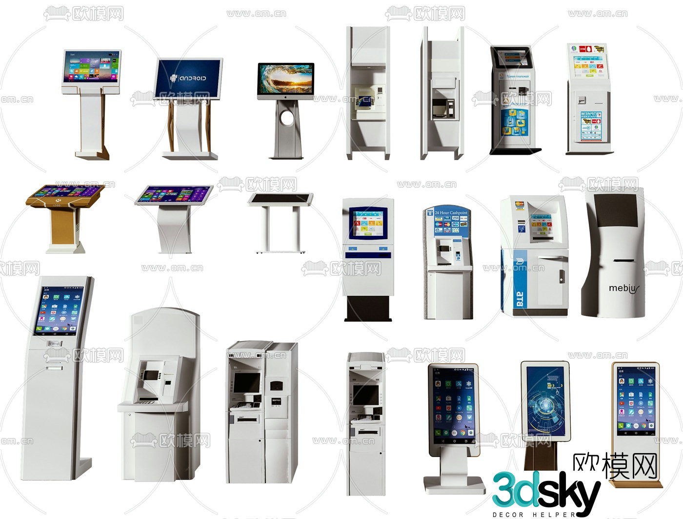 Modern ATM machine self-service terminal 3d model
