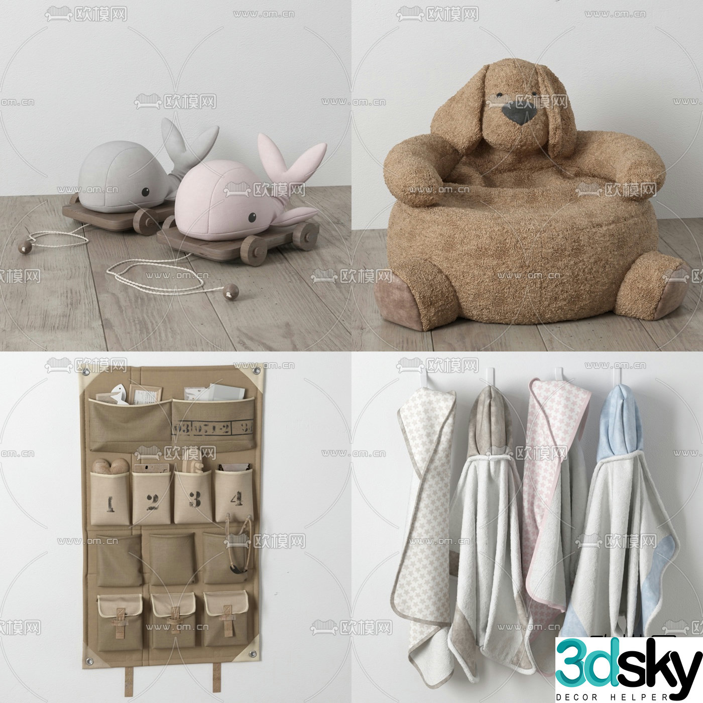 Nordic puppy lazy sofa baby clothes 3d model