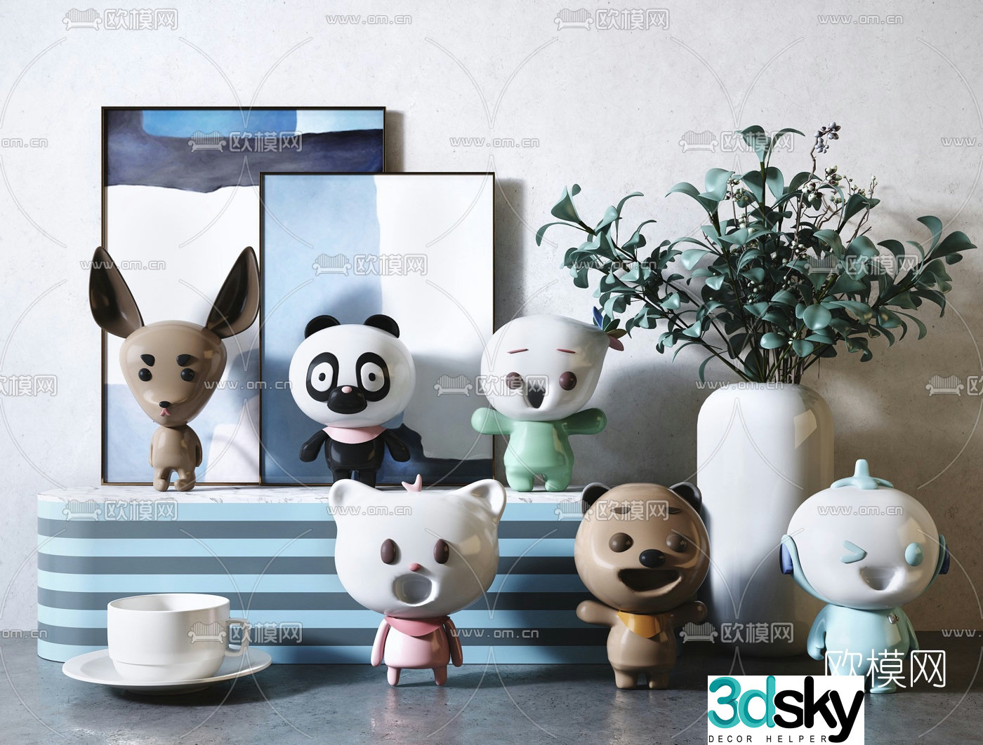 Nordic animal figurine doll 3d model