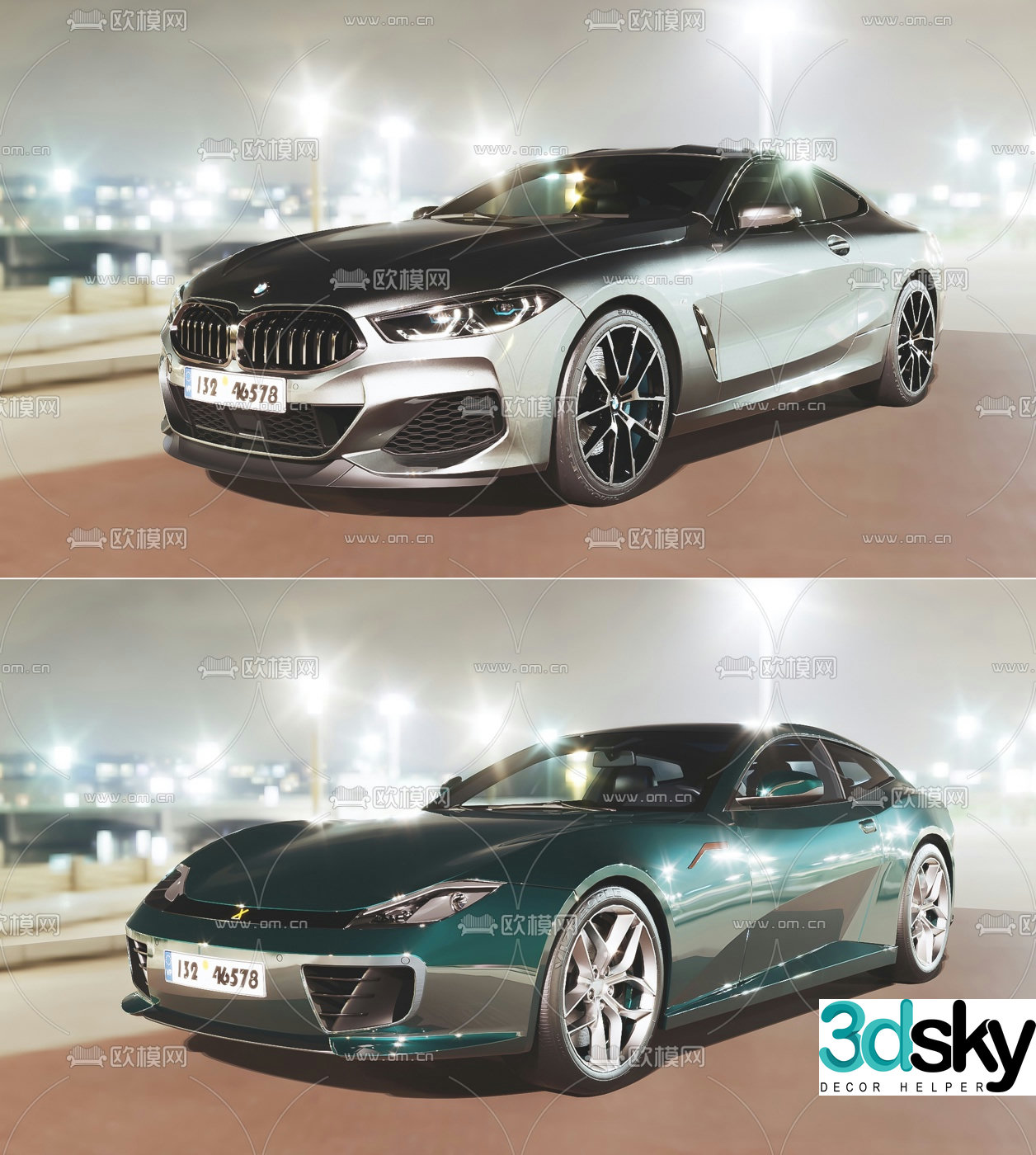 Modern luxury sedan 3d model