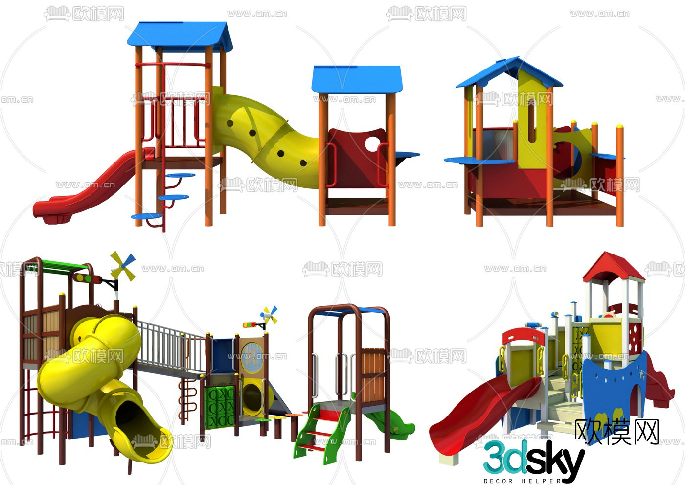 Modern children's slide ride 3d model