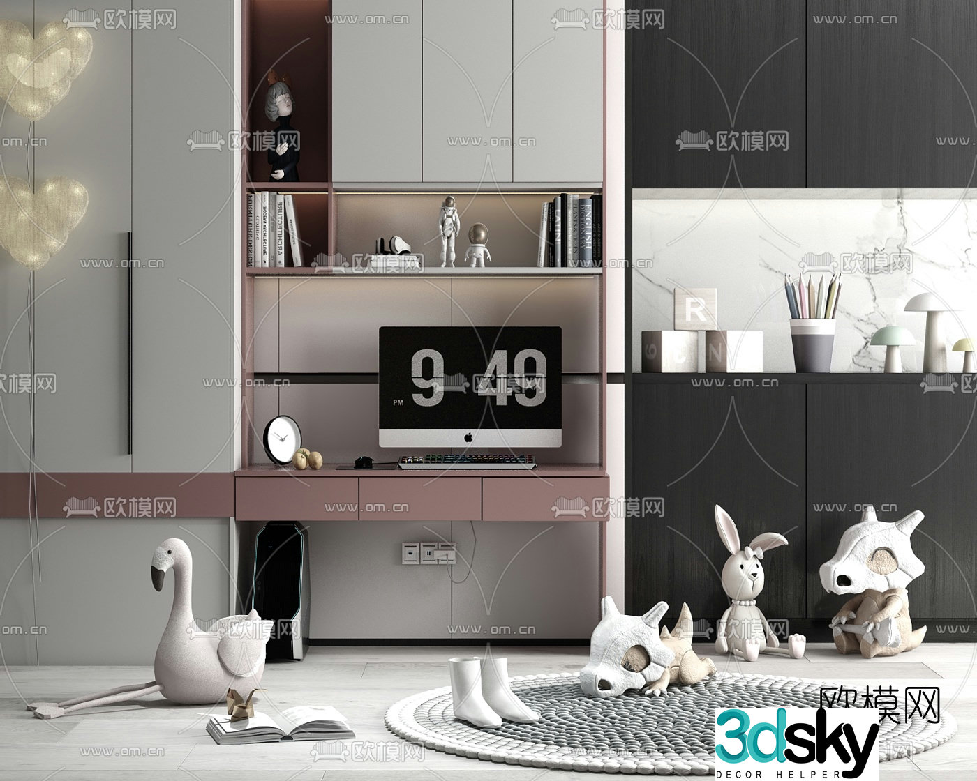 Modern all-in-one children’s cabinet toys 3d model