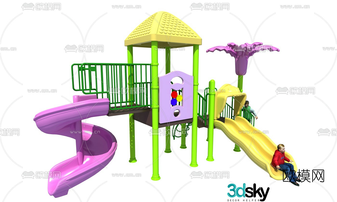 Modern children's slide ride 3d model