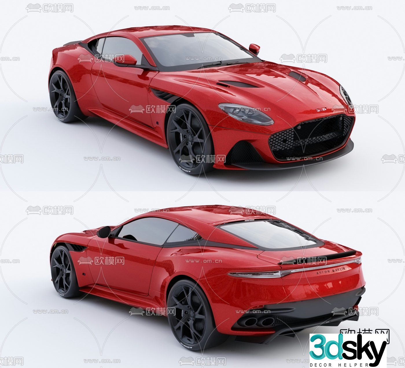 modern aston martin sports car 3d model