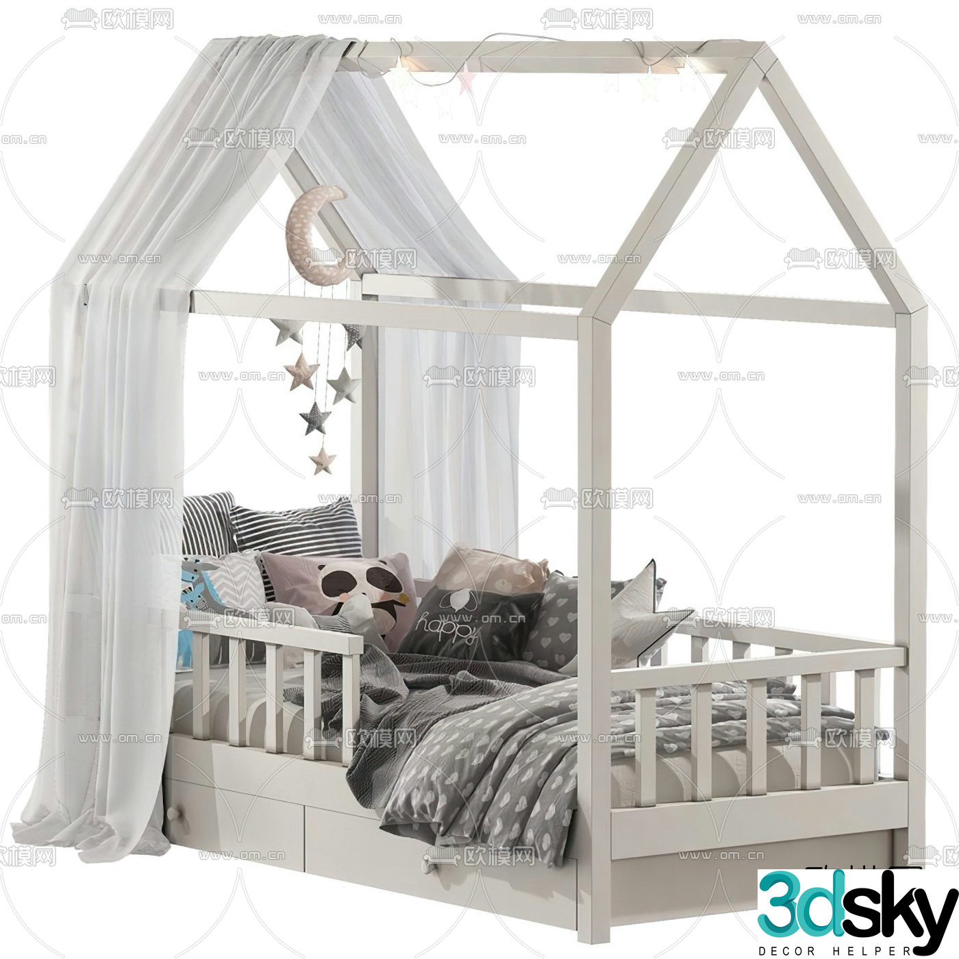 Modern children’s bed 3d model