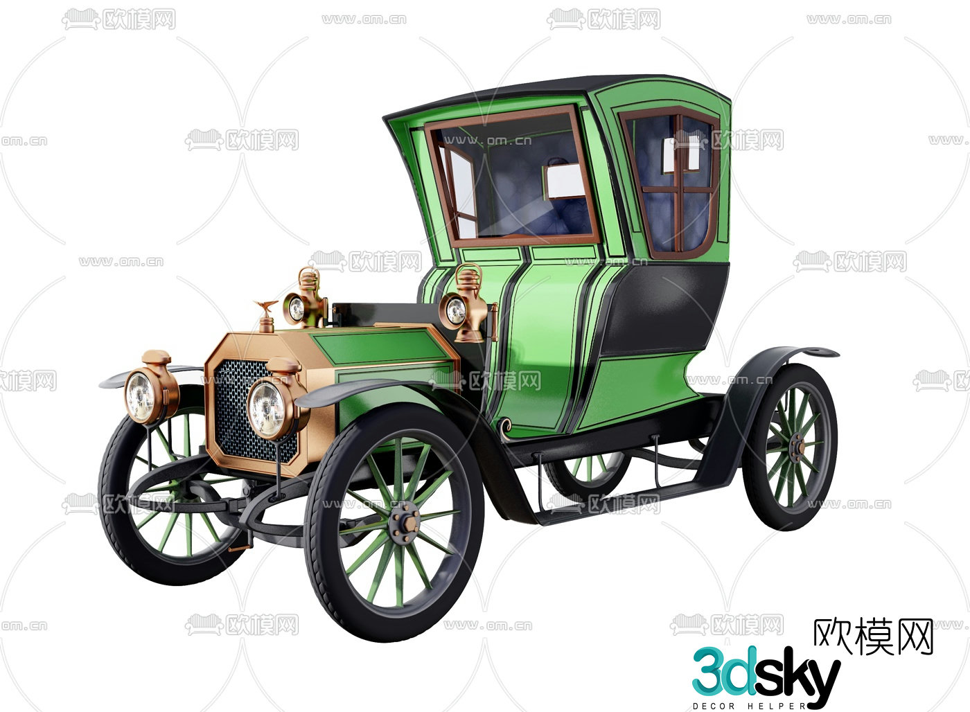 Modern retro car 3d model