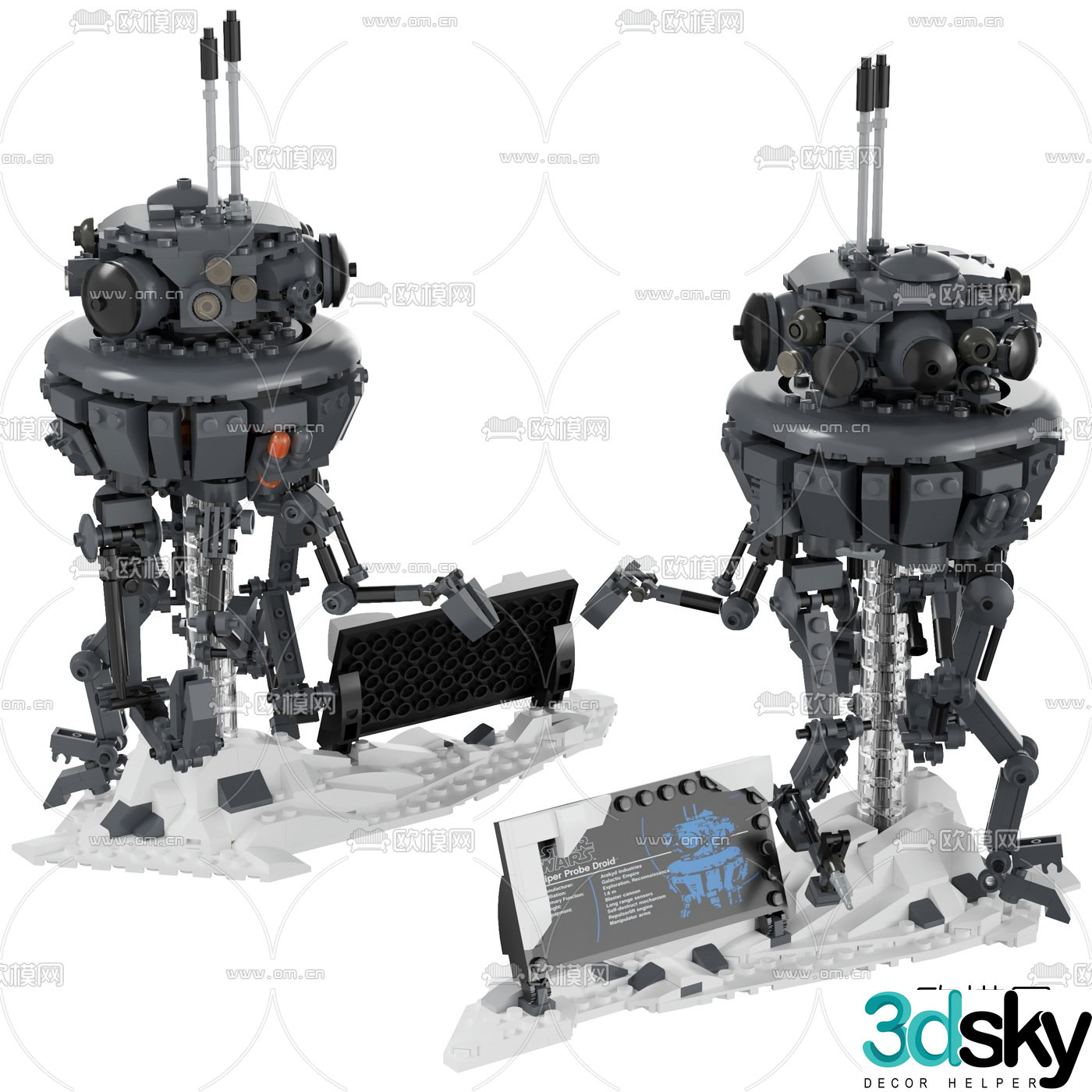 Modern Star Wars Empire probe droid 3d model