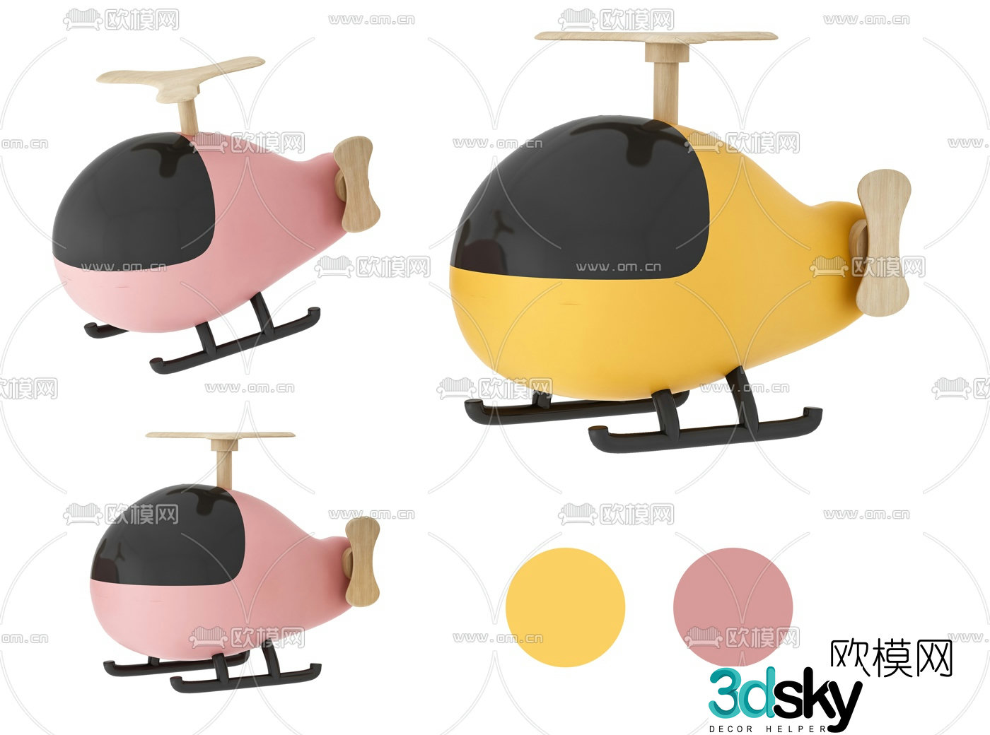 Modern toy airplane helicopter 3d model