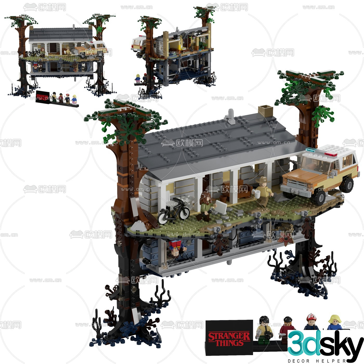 Modern Stranger Things toys 3d model