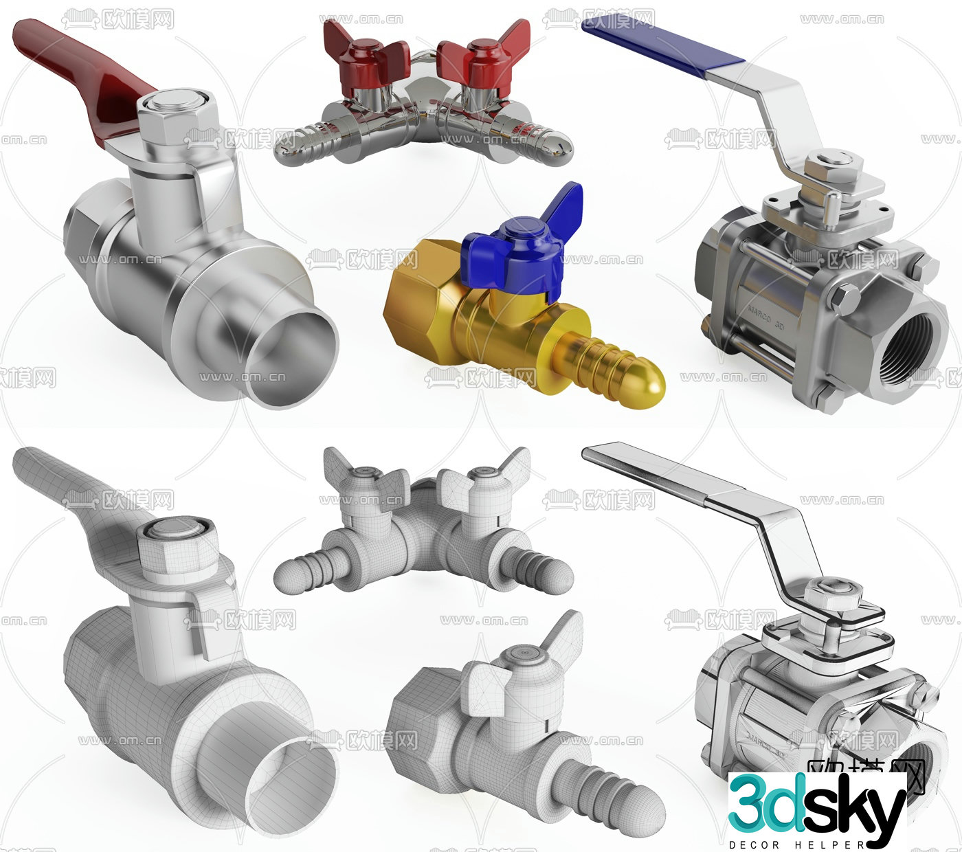 Industrial air valve water valve air compressor valve 3d model