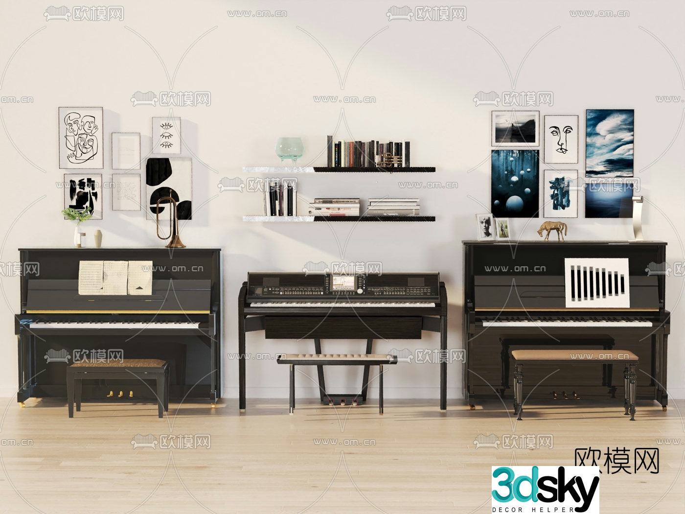 modern piano 3d model
