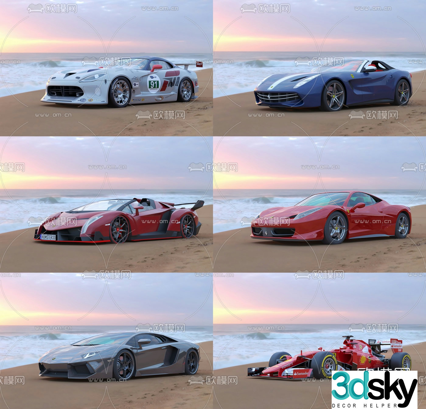 Modern luxury racing sports car 3d model