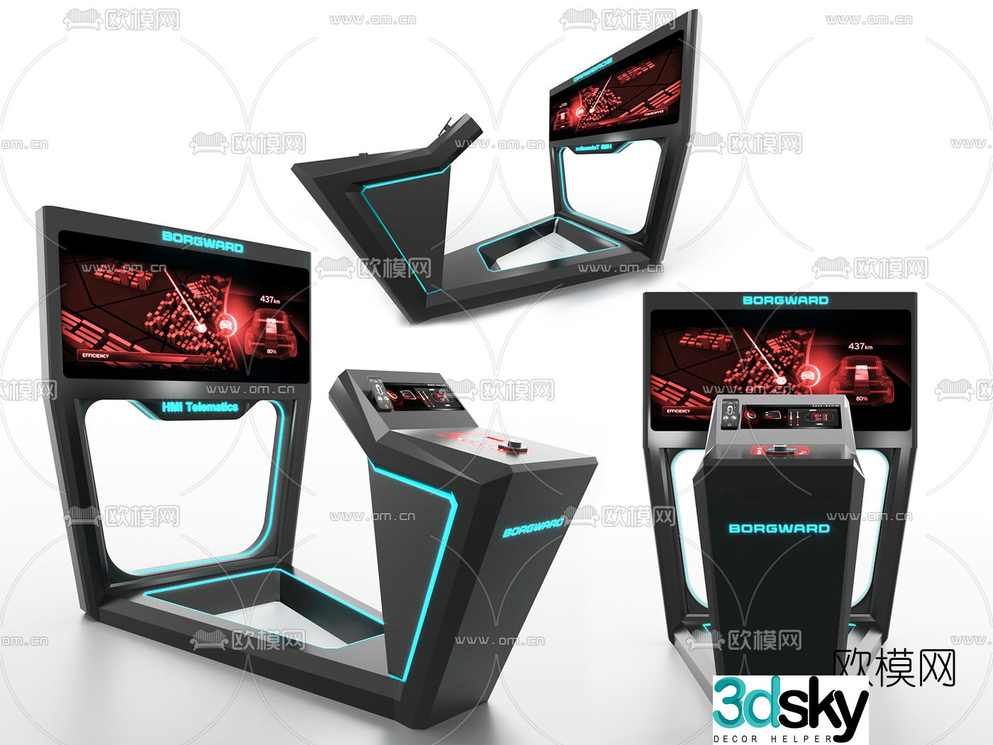 Modern interactive touch screen 3d model