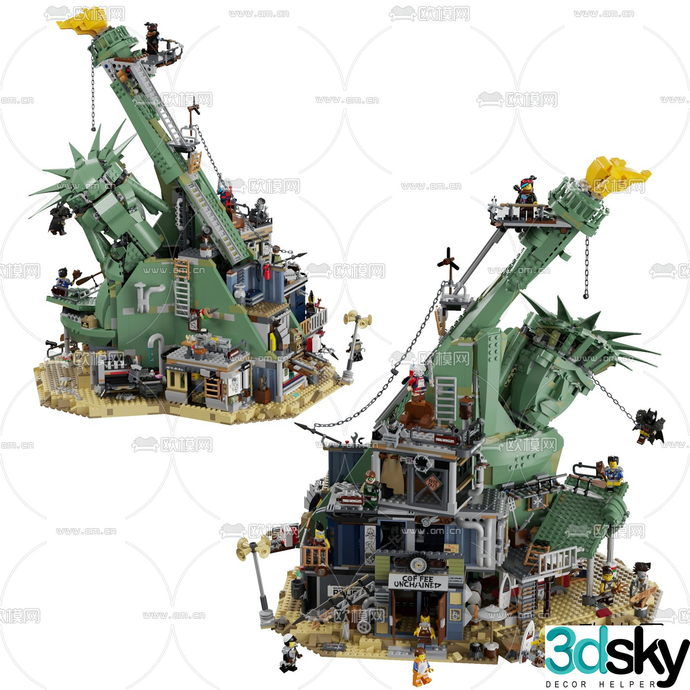 Modern doomsday castle toy 3d model