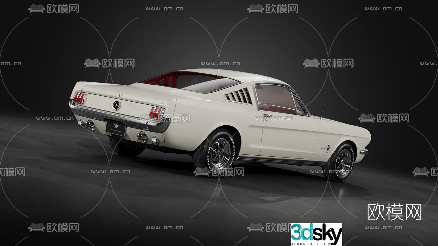 modern mustang retro sports car 3d model