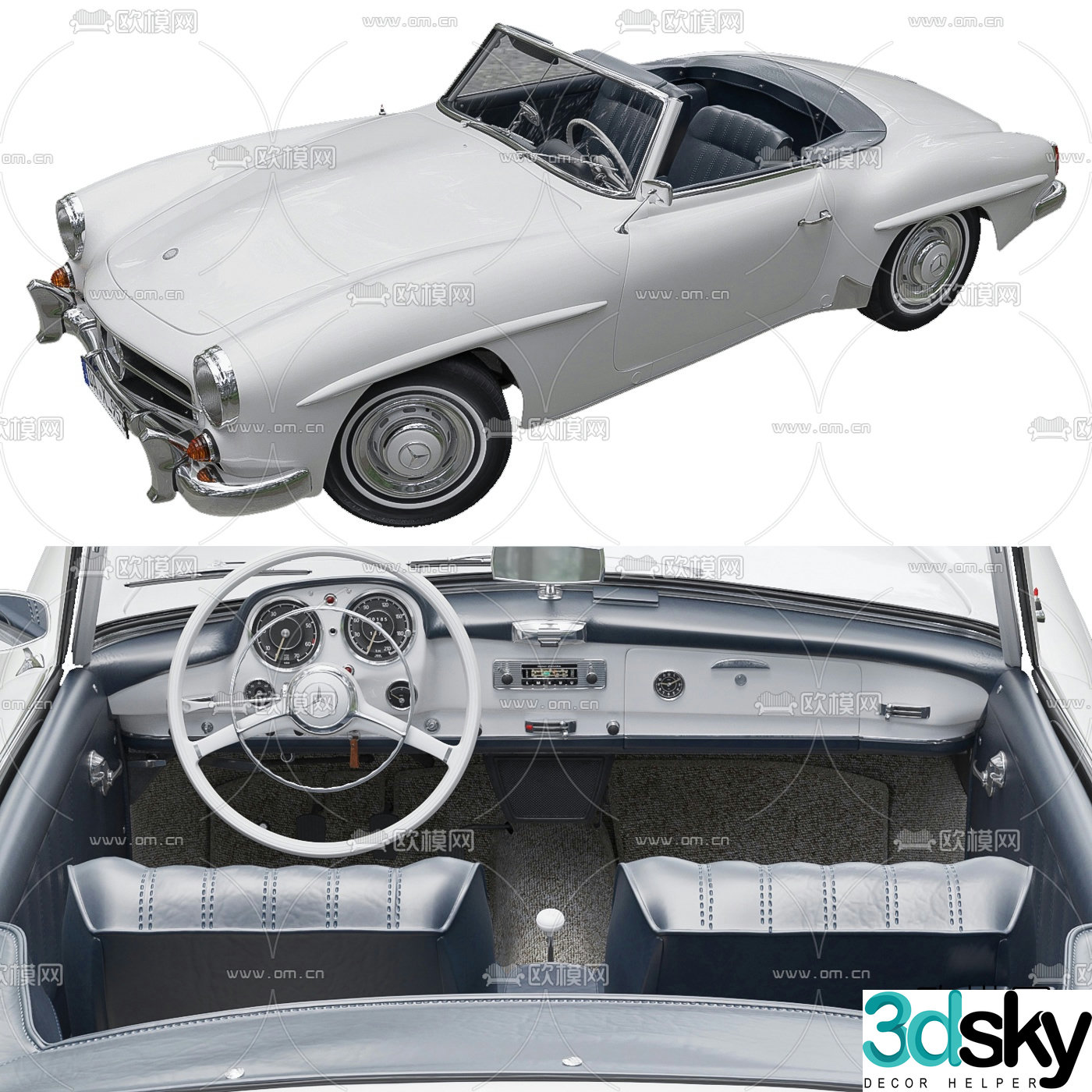 Modern retro Cadillac sedan 3d model