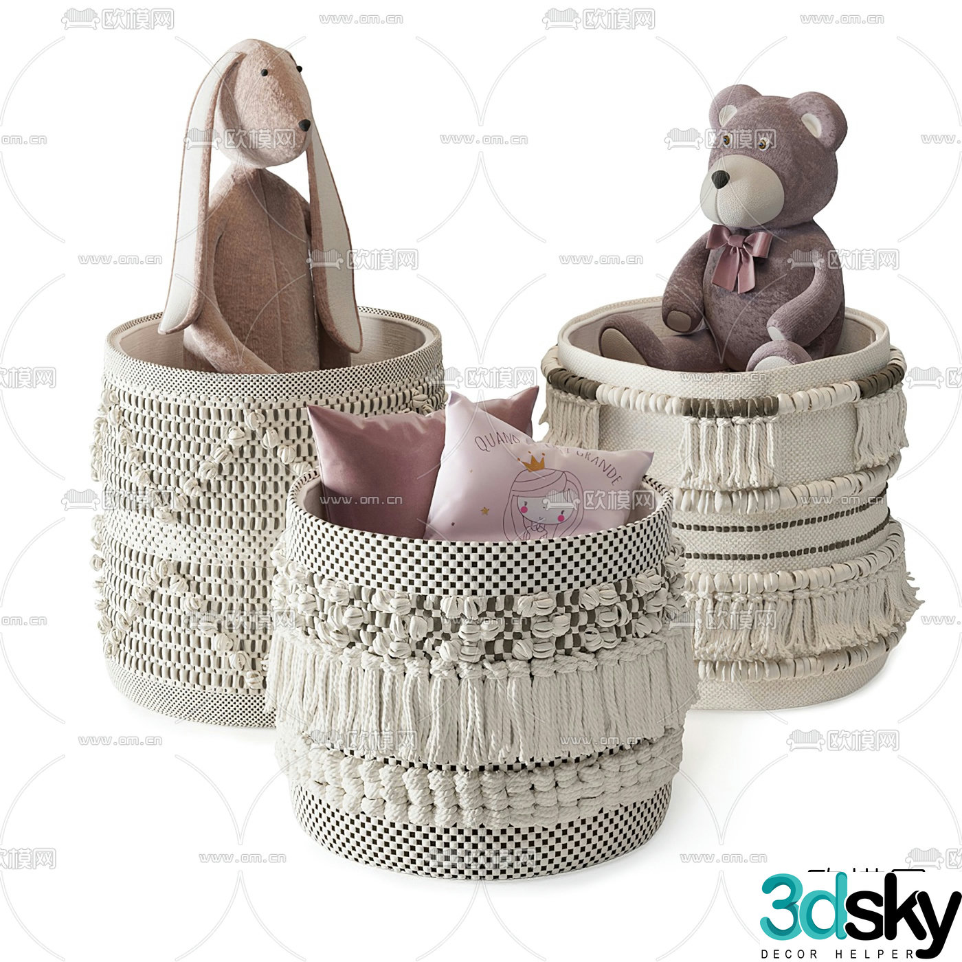 Modern children’s toy storage basket 3d model