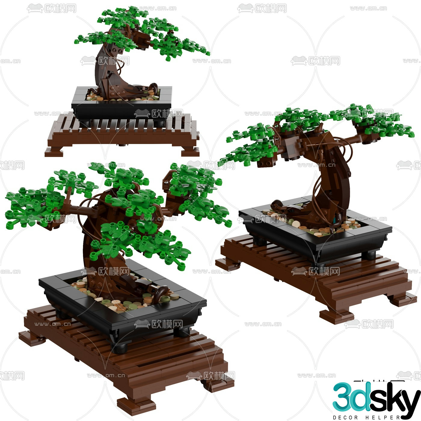Modern potted toy 3d model