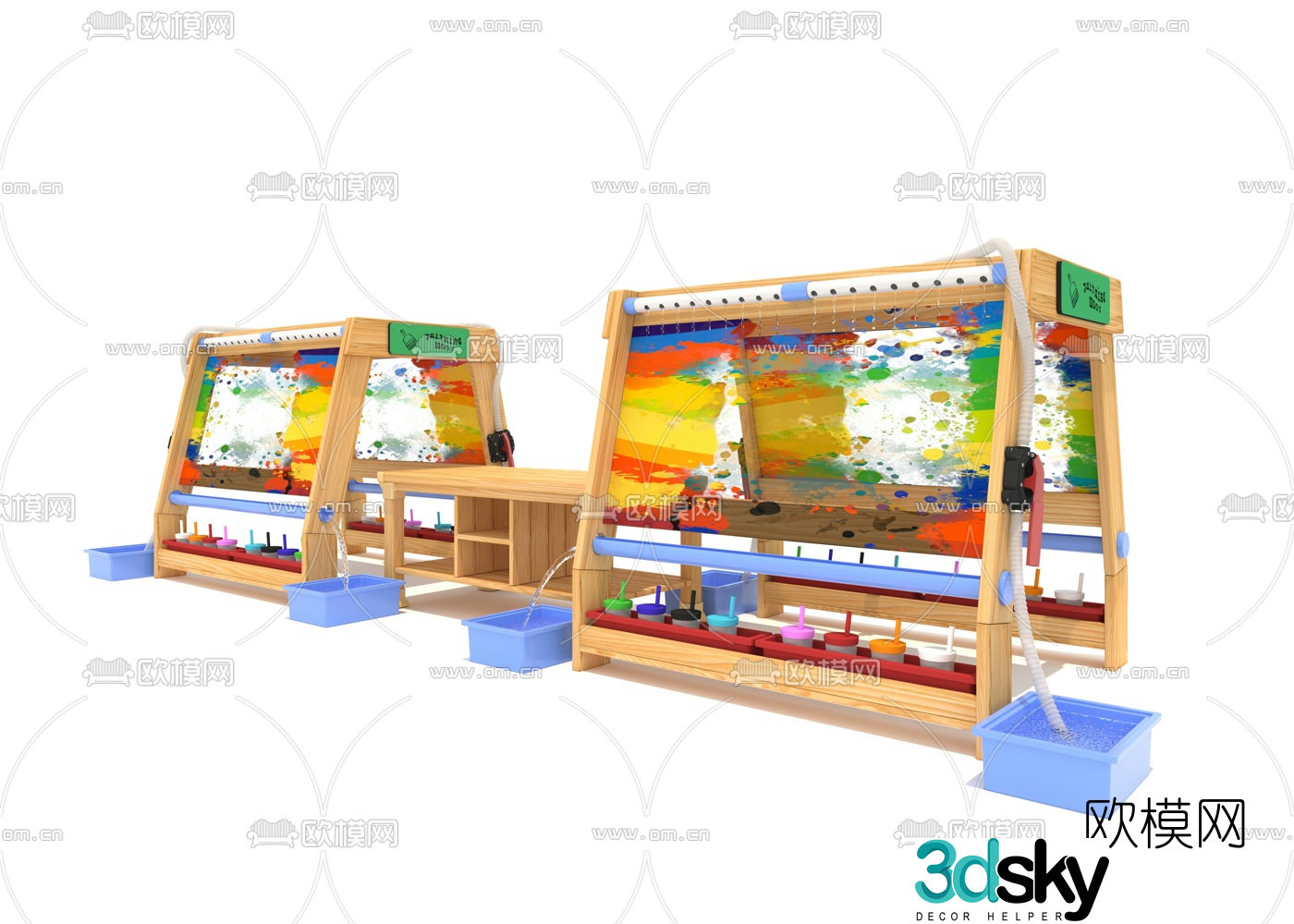 Modern children's doodle easel 3d model