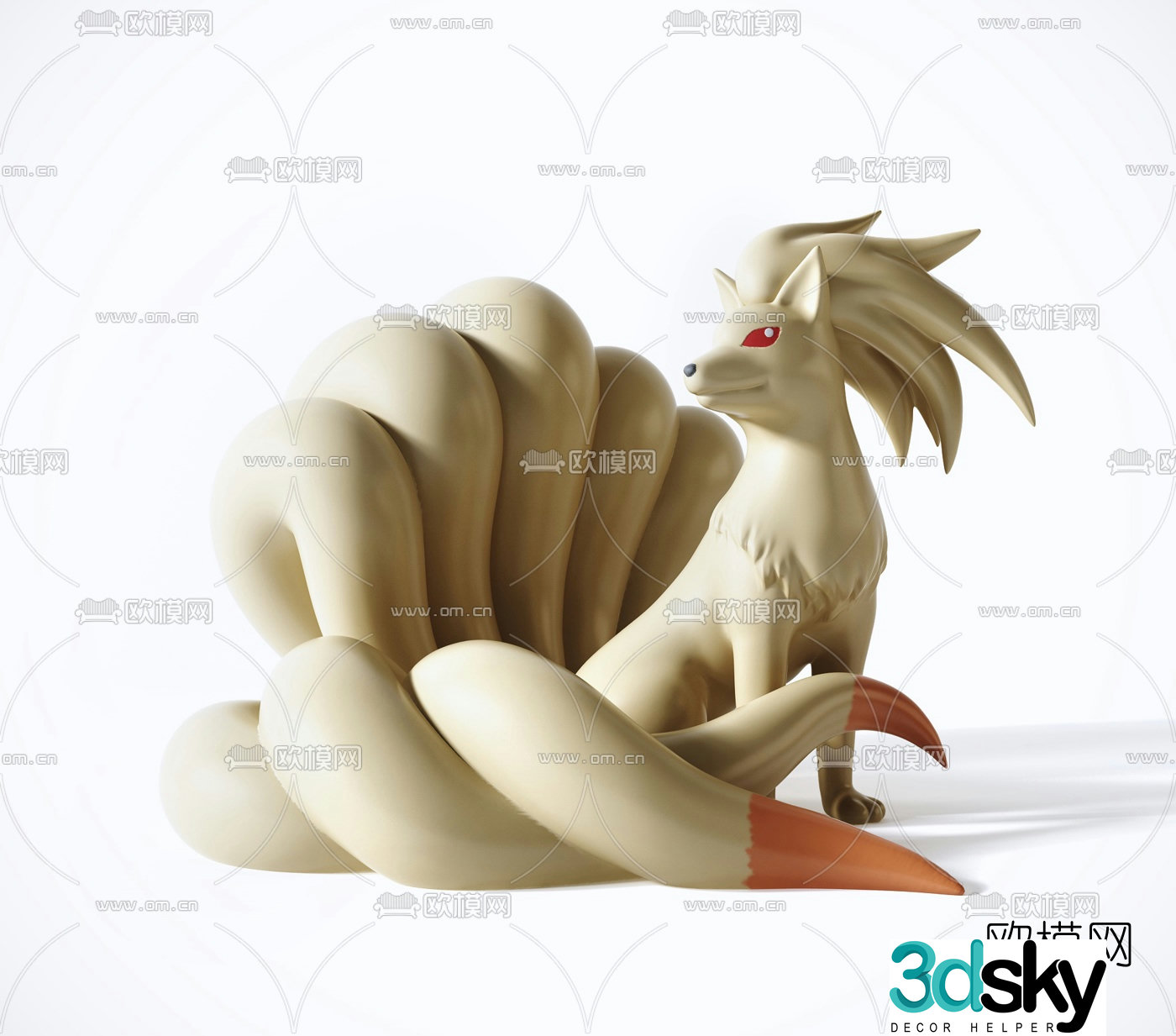 Modern PokÃ©mon Nine Tails Toy 3d model