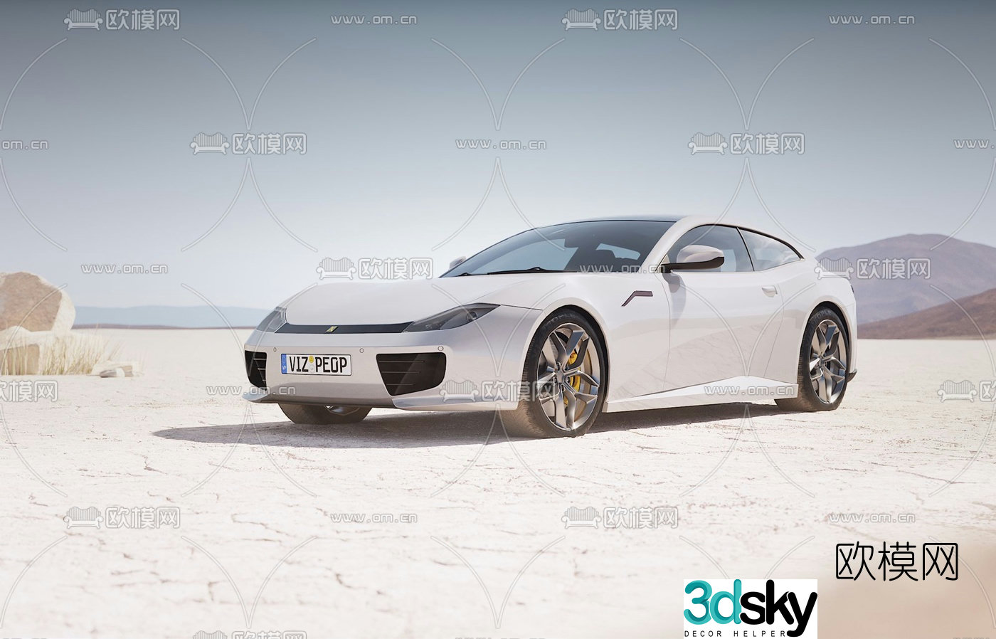 Modern two-seater sports car 3d model