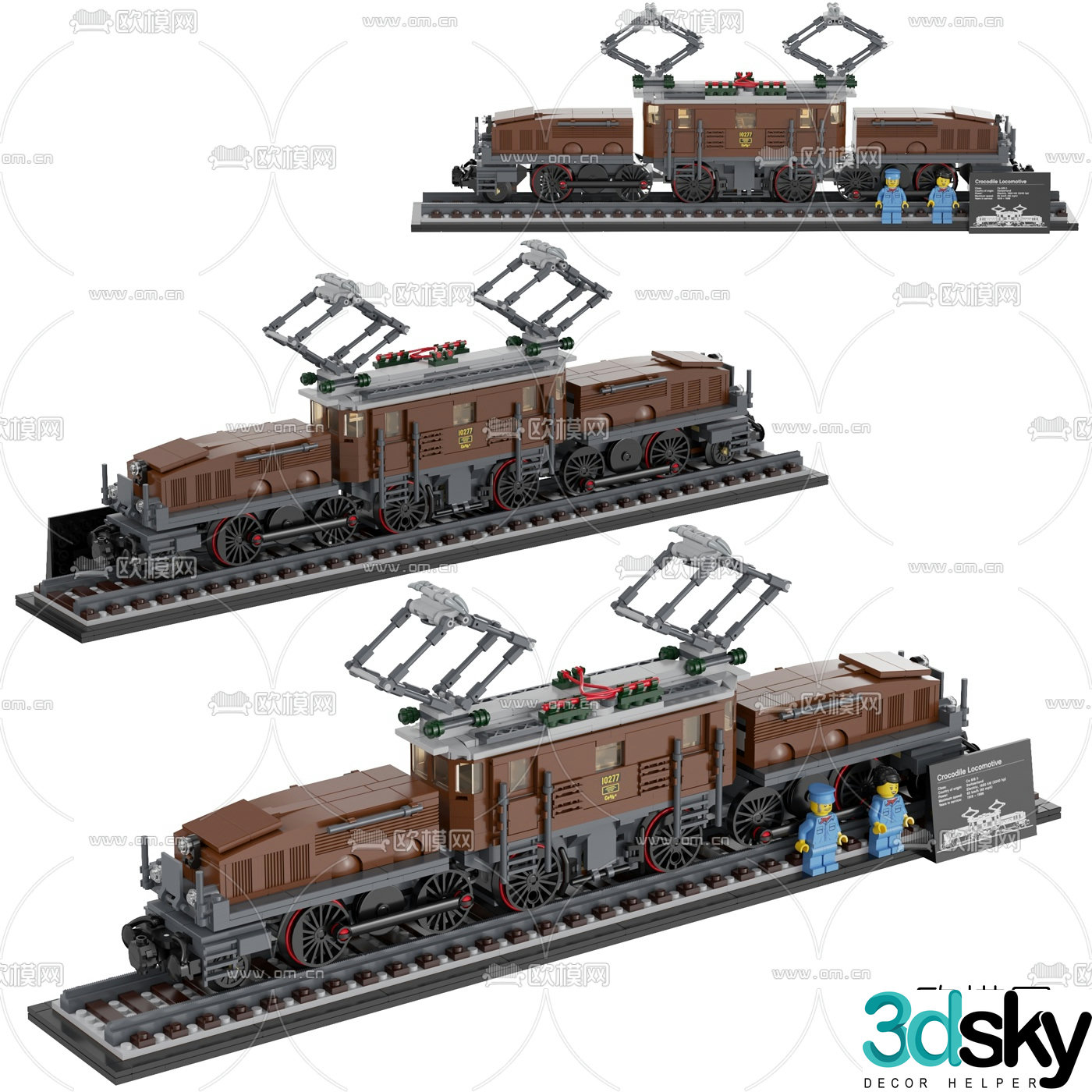 Modern crocodile locomotive toy 3d model