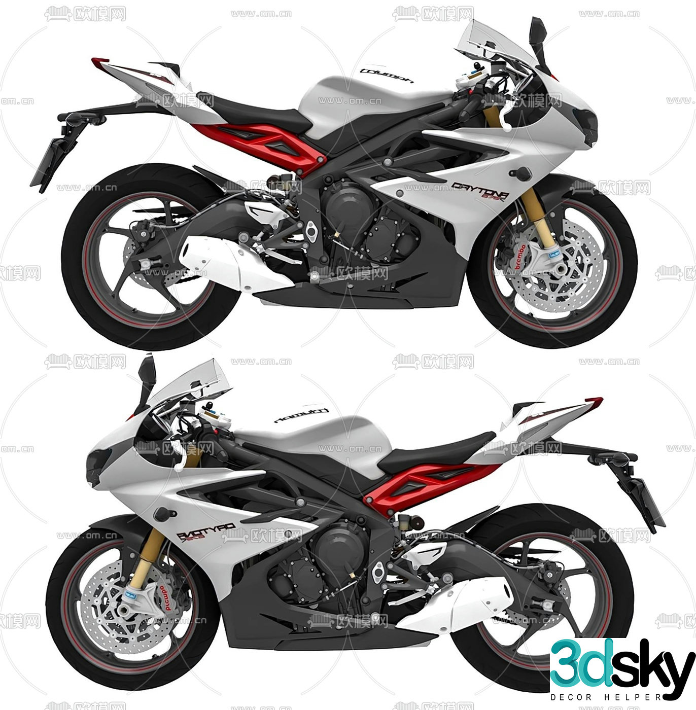 Modern motorcycle motorcycle 3d model