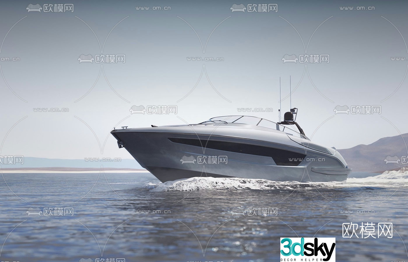 Modern yacht speedboat 3d model