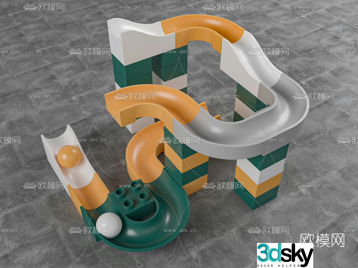 Modern children’s toy building blocks 3d model