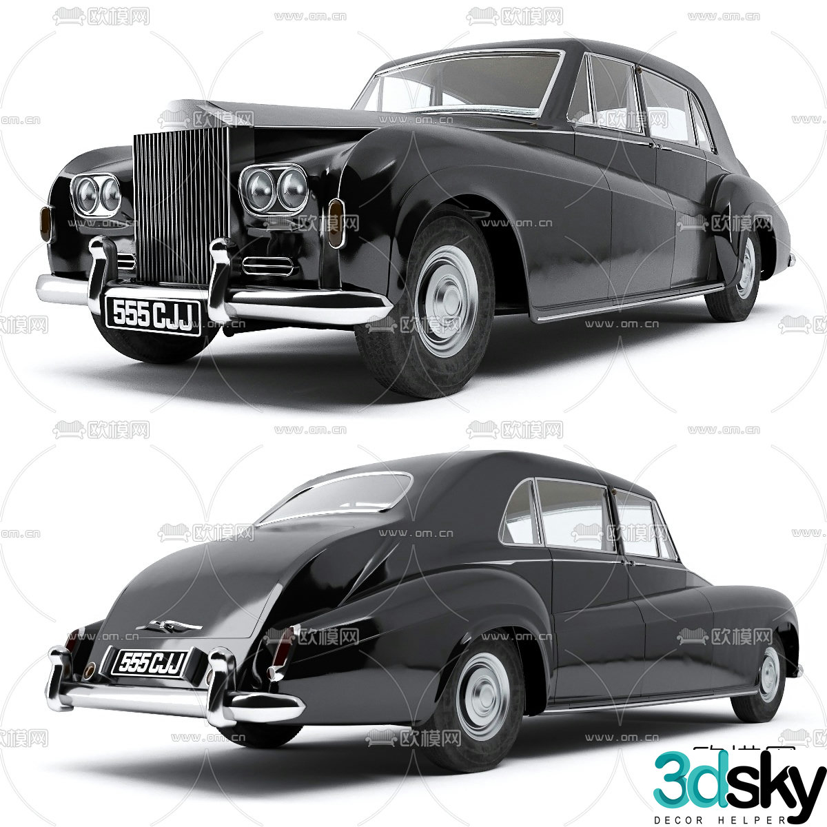 Modern Rolls Royce vintage car 3d model