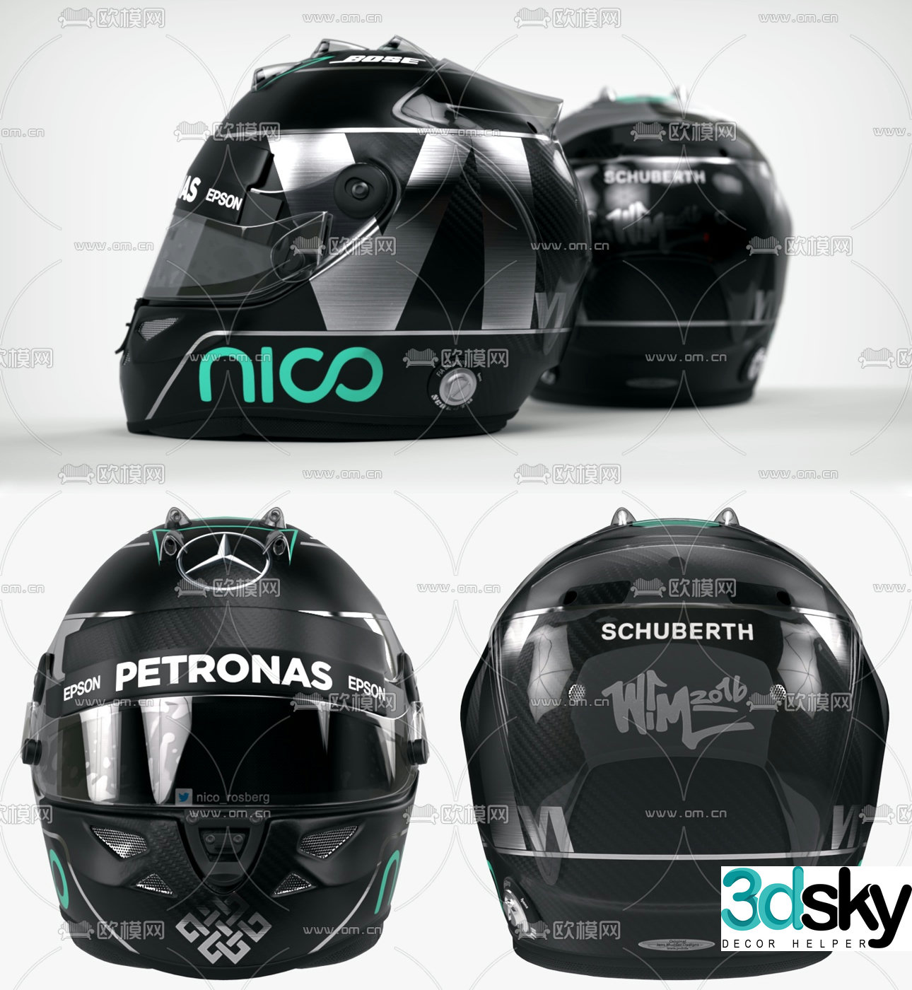 Modern motorcycle helmet 3d model