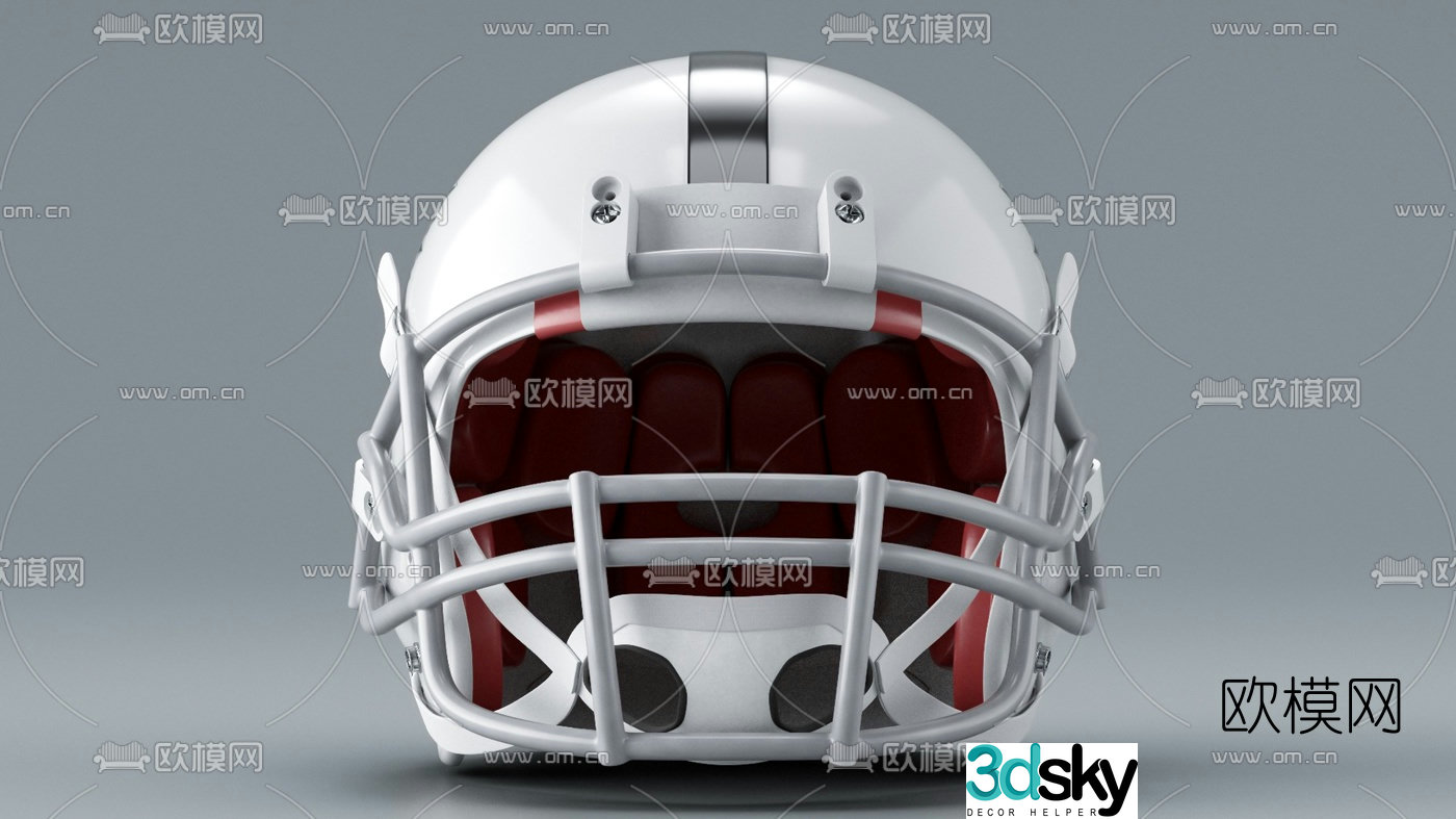 Modern football helmet 3d model