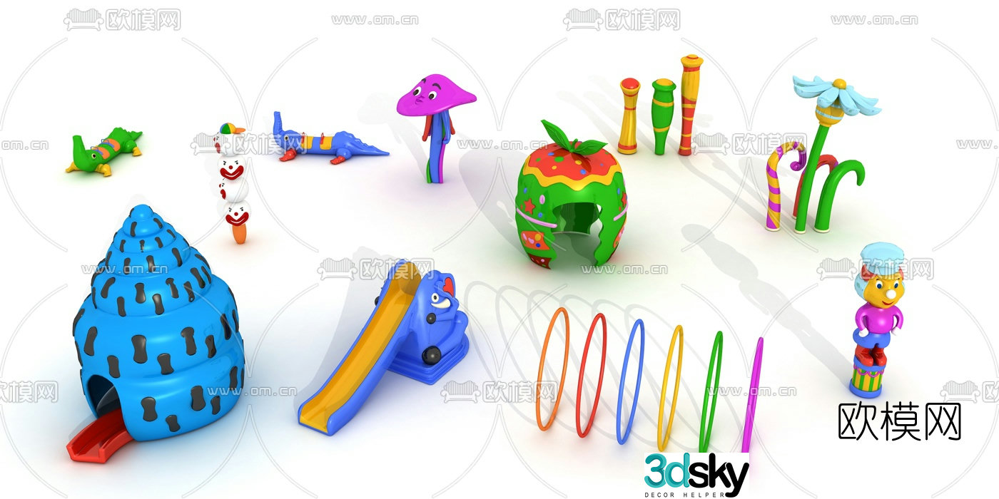 Modern children’s educational toy small slide 3D model