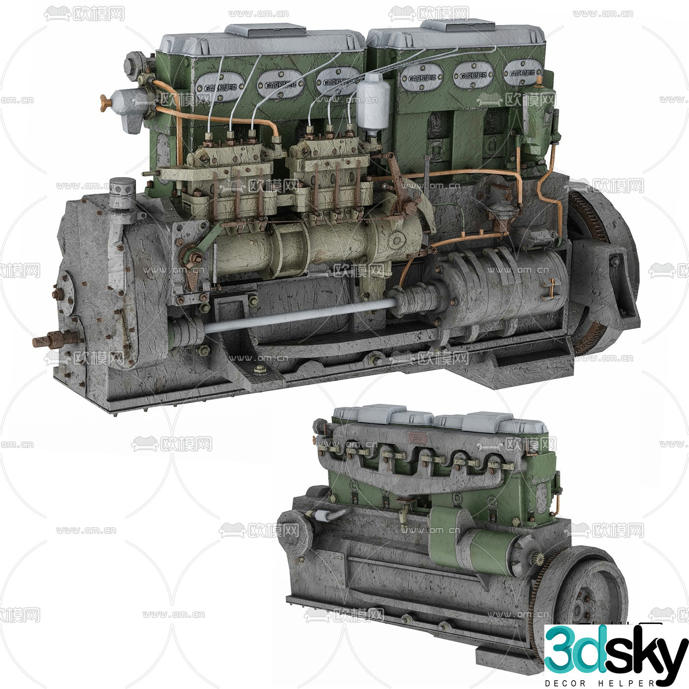 Modern diesel engine engine motor 3d model
