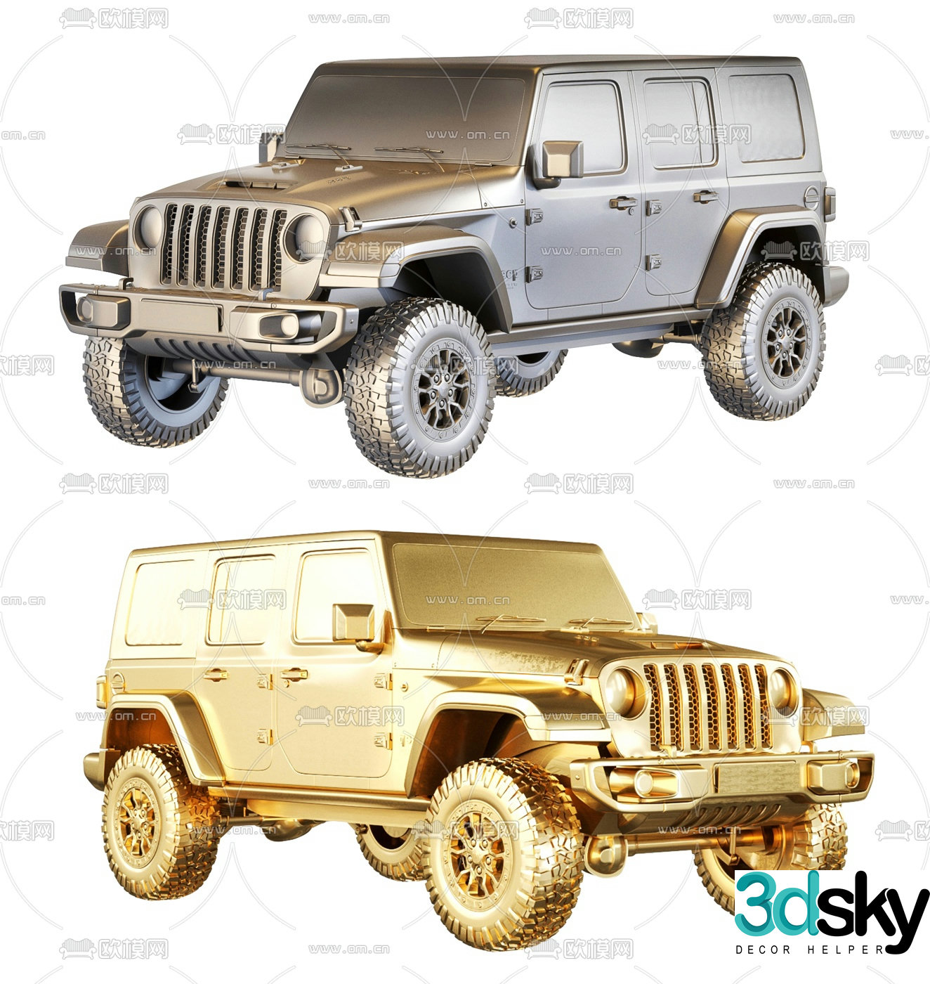 Modern jeep off-road vehicle toy 3d model