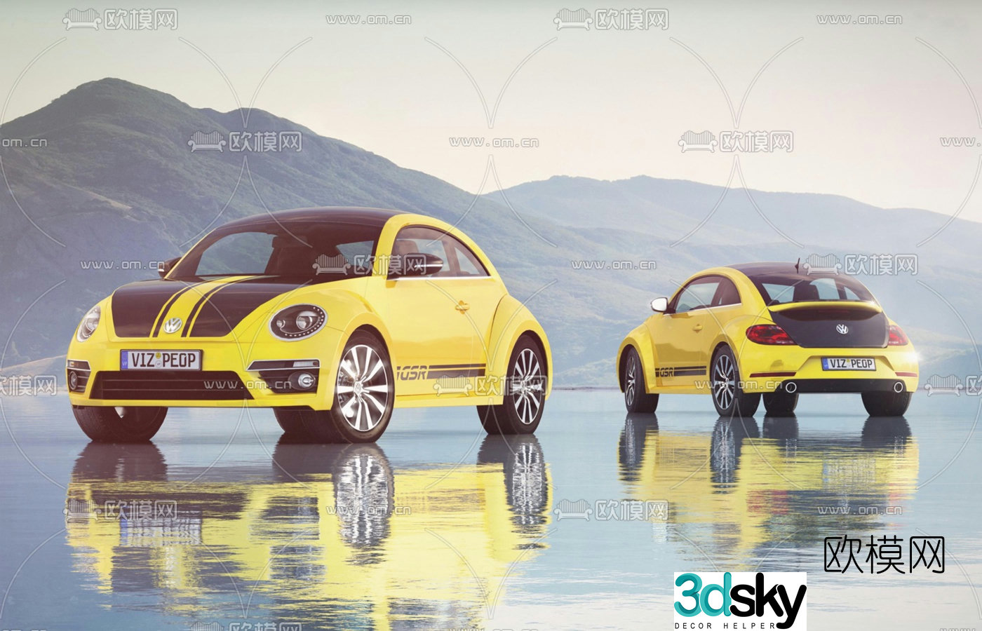 modern beetle car 3d model