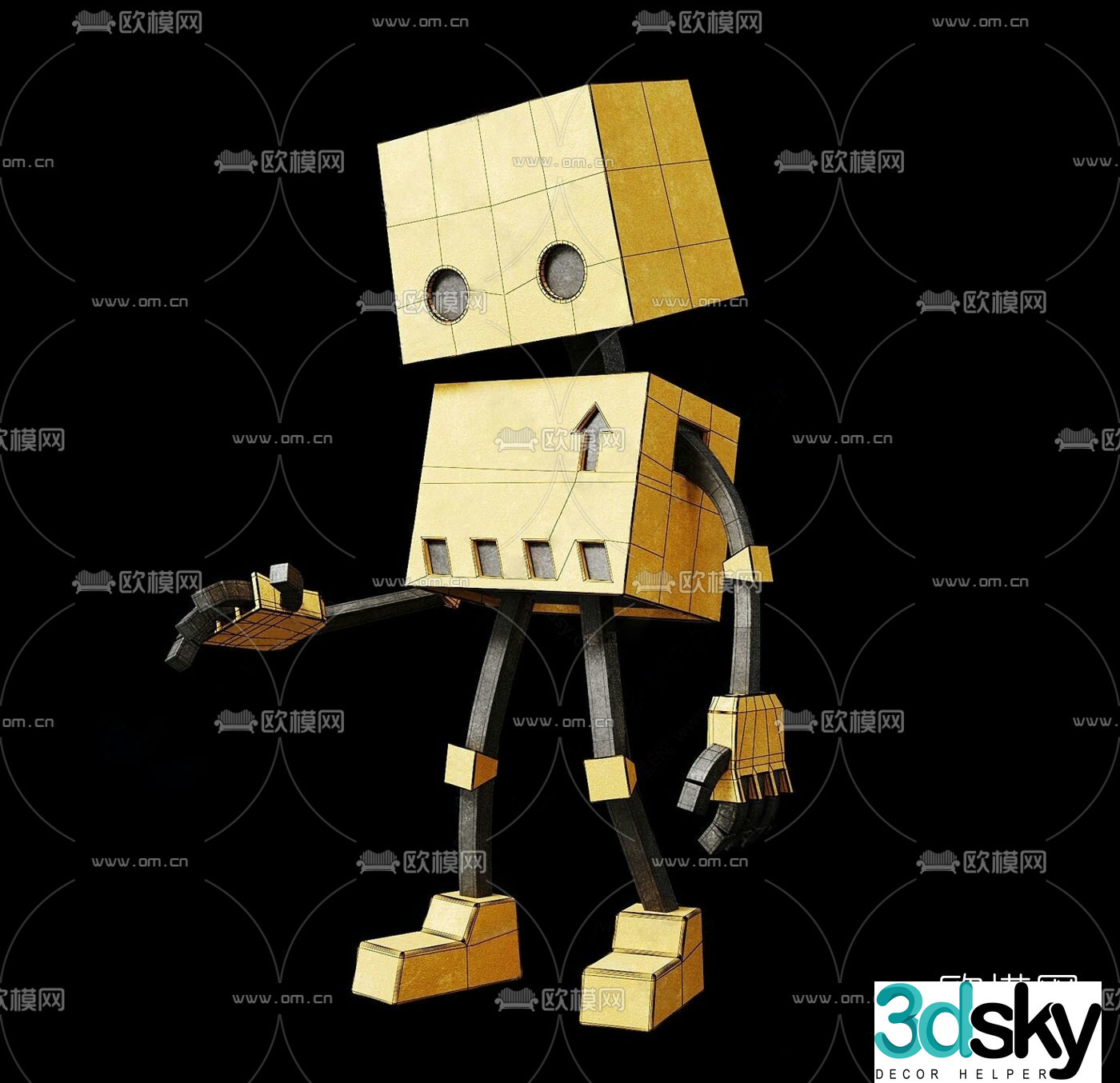Modern robot toy figure 3d model