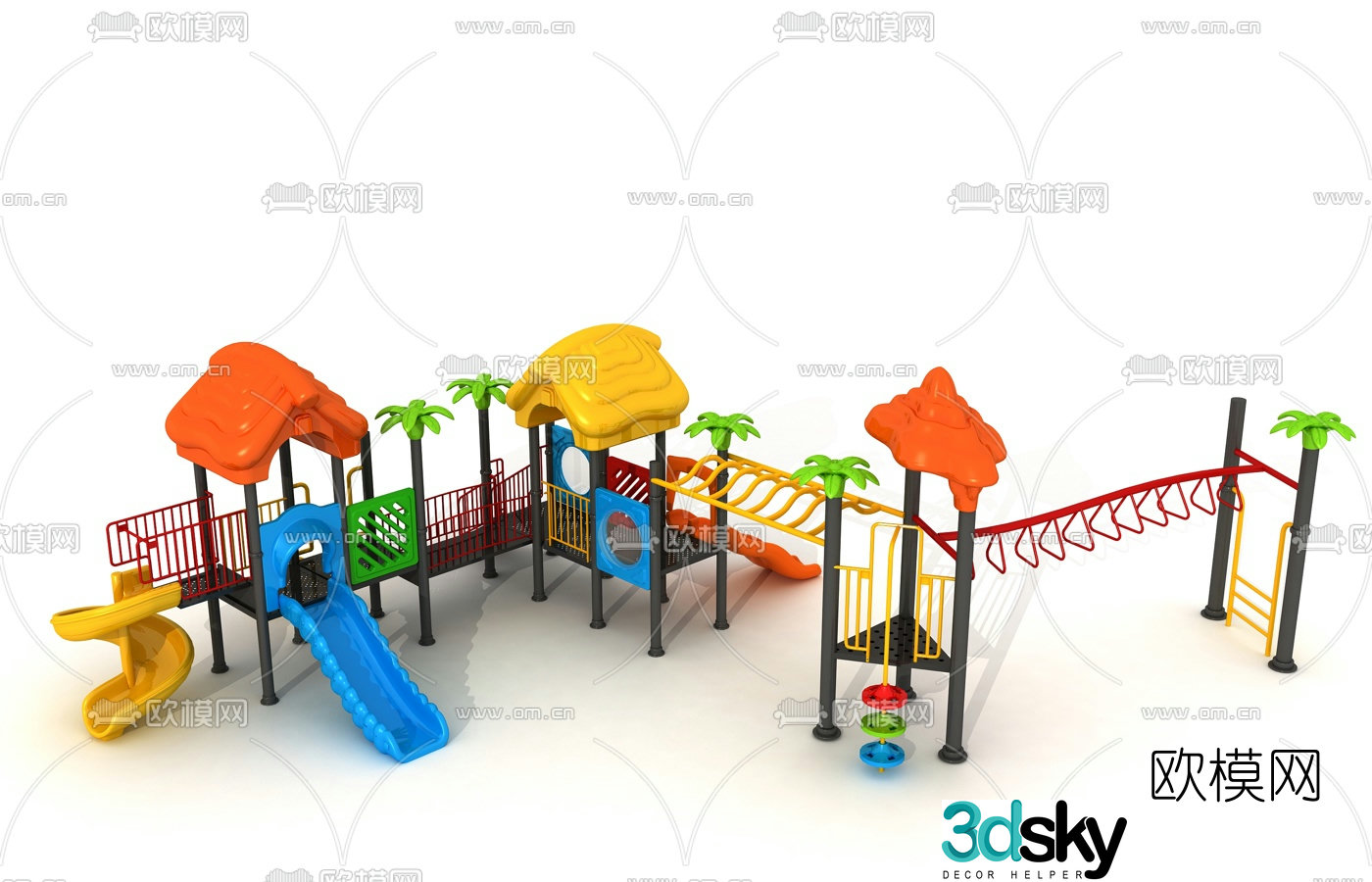 Modern outdoor children's slide 3d model