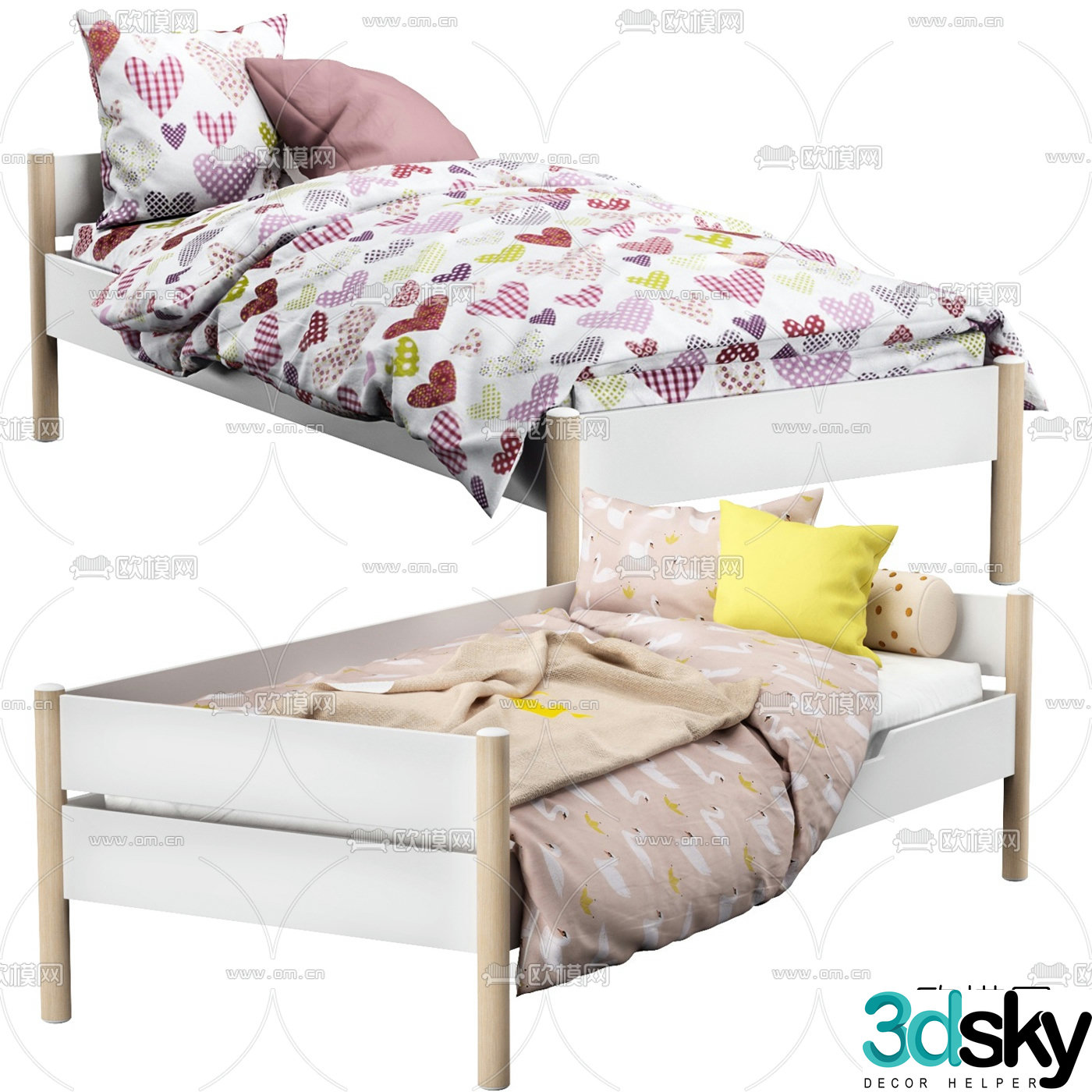 Modern children’s bed 3d model