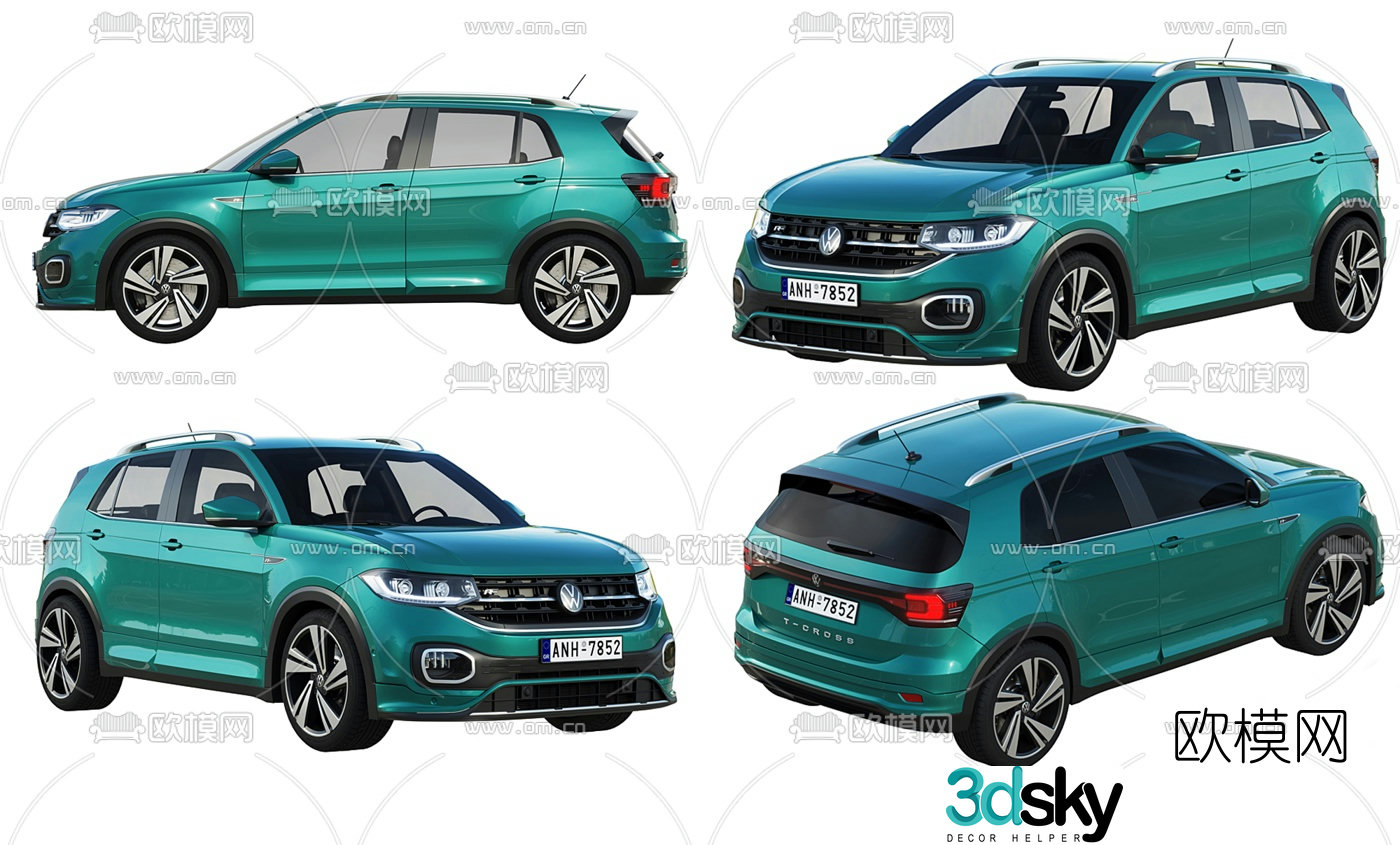 modern Volkswagen car 3d model