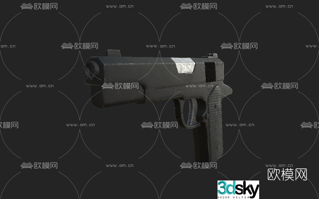Modern pistol free 3d model